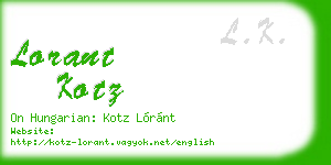 lorant kotz business card